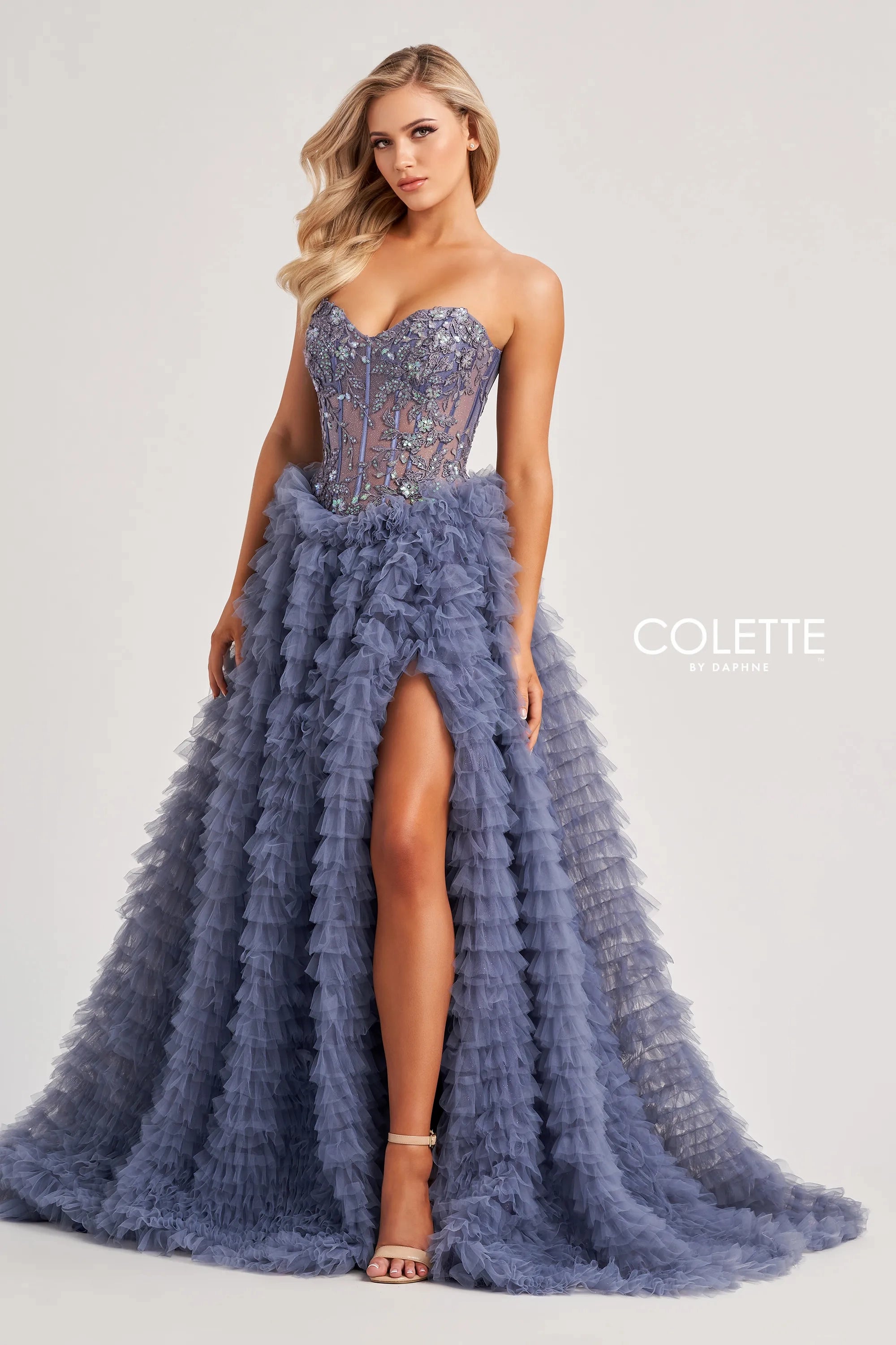 Colette by Daphne CL8170 Ball Gown Glitter Long Formal Sequin Prom Dress