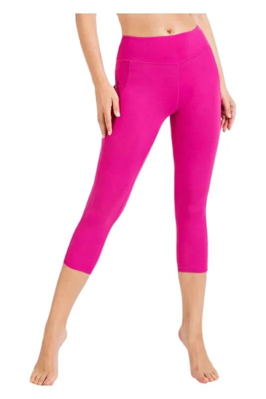 Athleisure Leggings With Pockets In Hot Pink