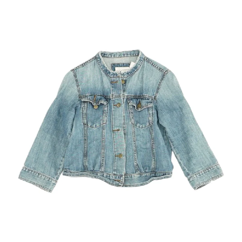 Blue Solid Denim Jacket