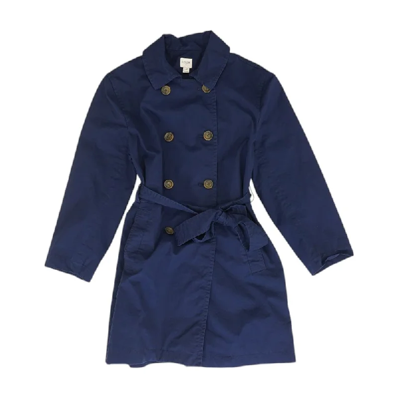 Blue Solid Peacoat Jacket