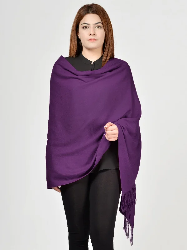 Plain Woolen Shawl - Dark Purple