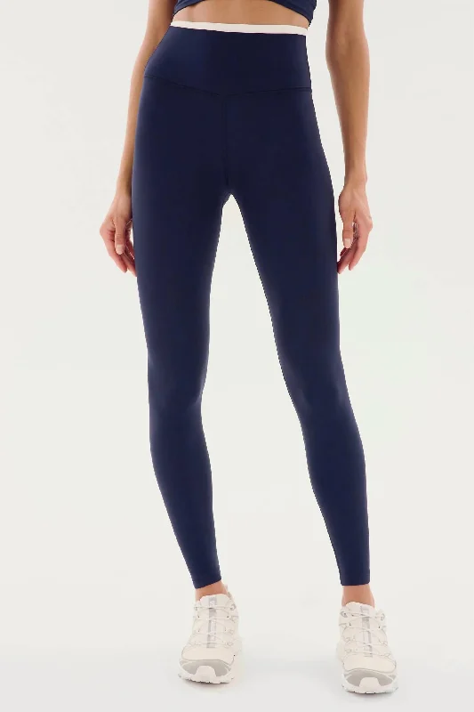 Dual High Waist Airweight 7/8 Legging In Indigo/white