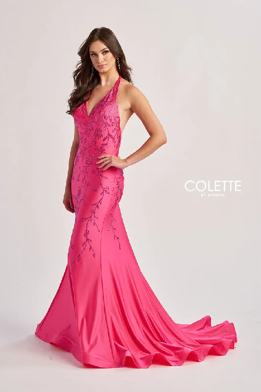 Colette by Daphne CL8455 Long Ruched Mermaid Formal Prom Dress