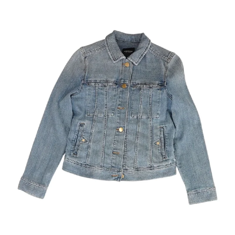 Blue Solid Denim Jacket