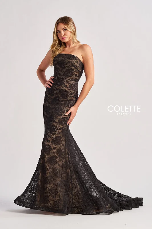 Colette by Daphne CL8670 Long Formal Glitter Lace Mermaid Prom Dress