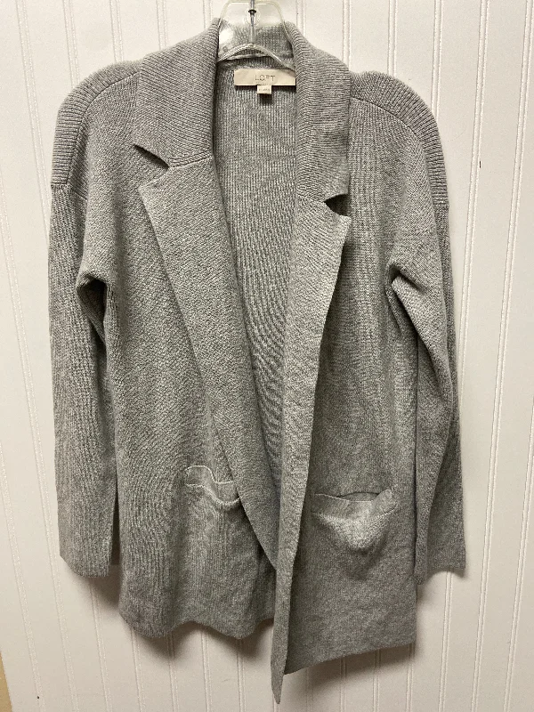 Sweater Cardigan By Loft In Grey, Size: Xs