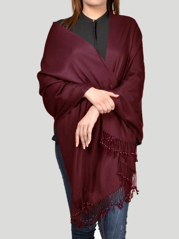 Pearl Shawl-Dark Red