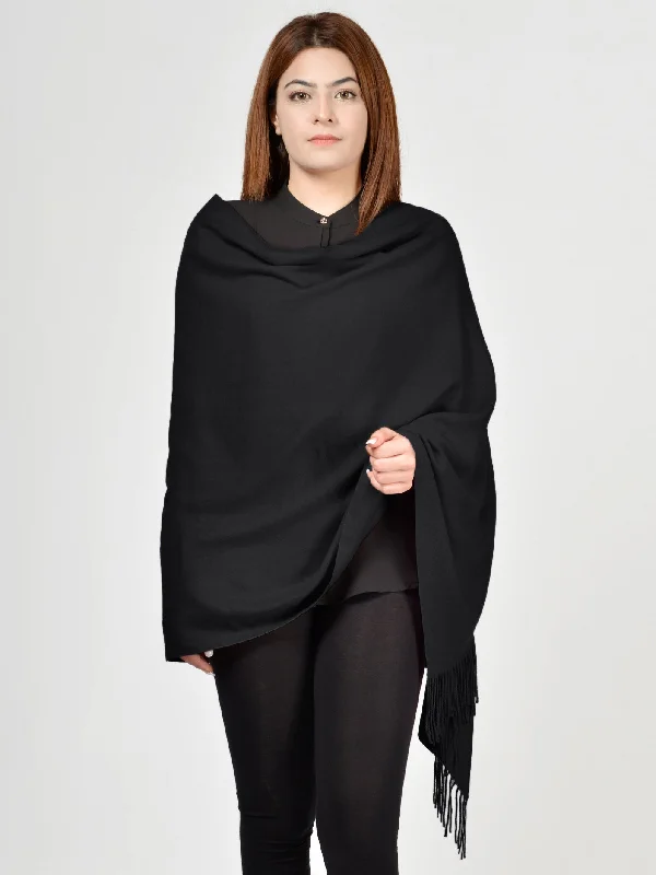 Plain Woolen Shawl - Black