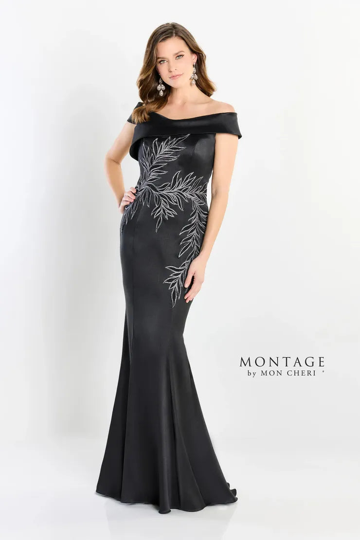 Montage M2210 Long Floral Fit Formal Evening Dress