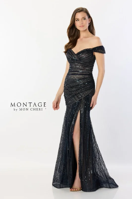 Montage M2240 Sequin Long Split Formal Dress