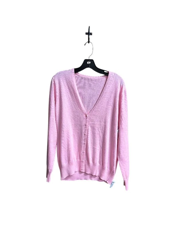 Sweater Cardigan By Clothes Mentor In Pink, Size: M