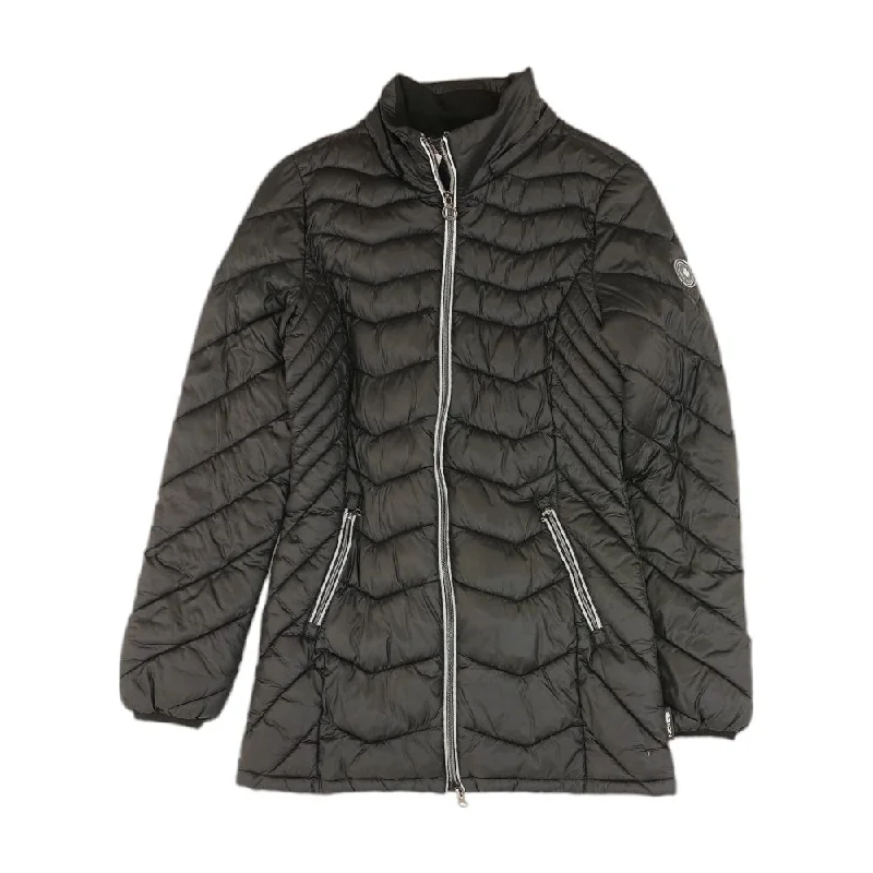 Black Solid Puffer Jacket