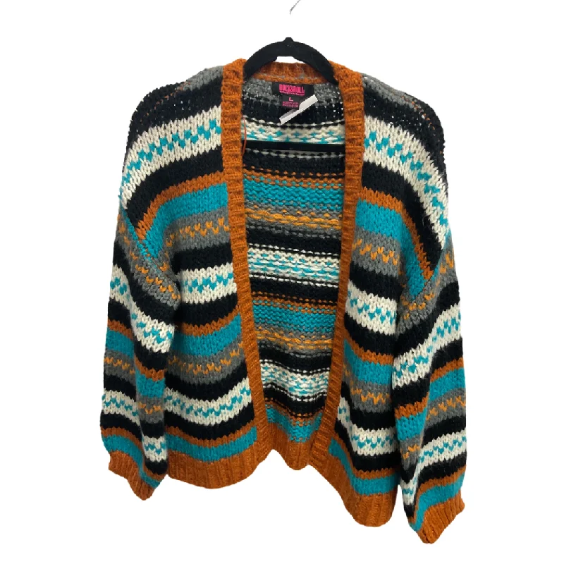 Sweater Cardigan By Clothes Mentor In Multi-colored, Size: L