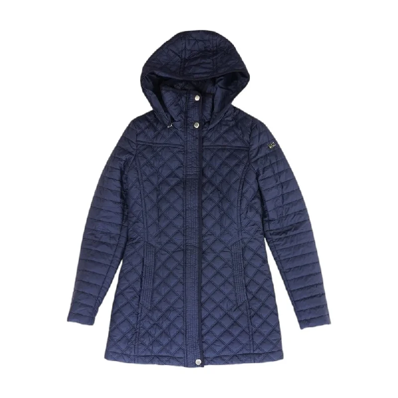 Navy Solid Puffer Jacket