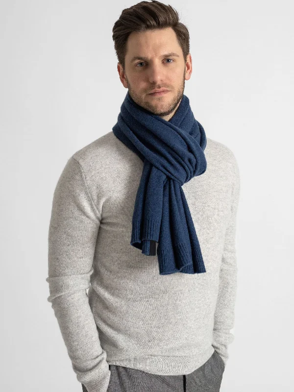 Cashmere scarf "Urban" - mountain blue