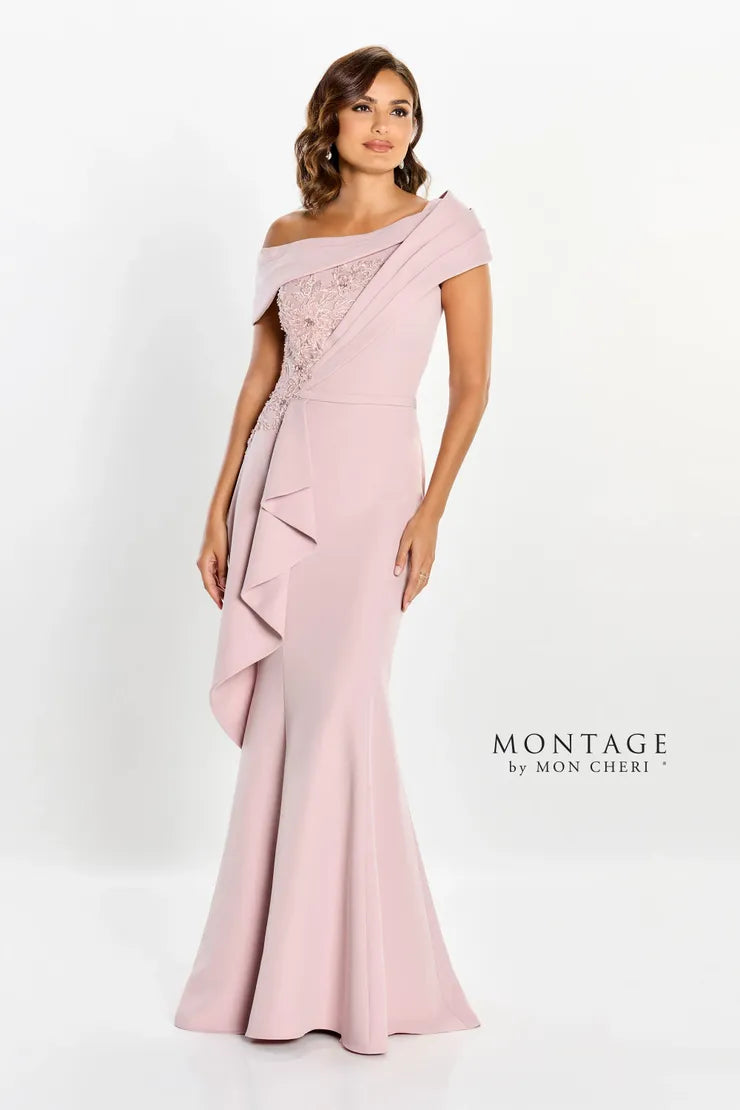 Montage M2208 Long A Line Ruffle Chic Formal Dress