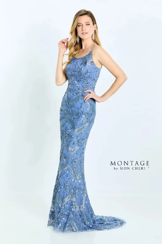 Montage 221978 Long Beaded Glitter Formal Dress