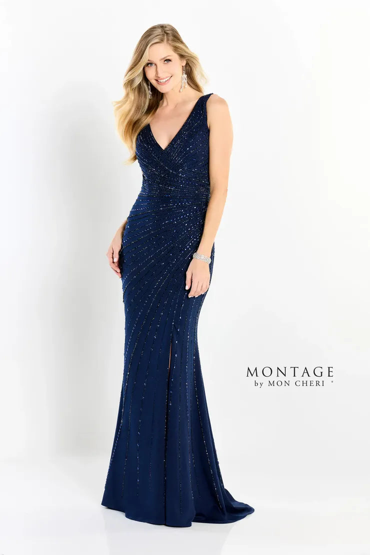 Montage M2211 Sequin Long Matte Formal Dress