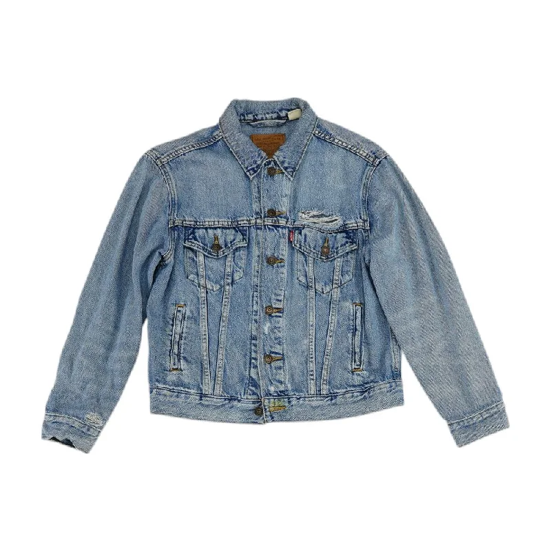 Blue Solid Denim Jacket