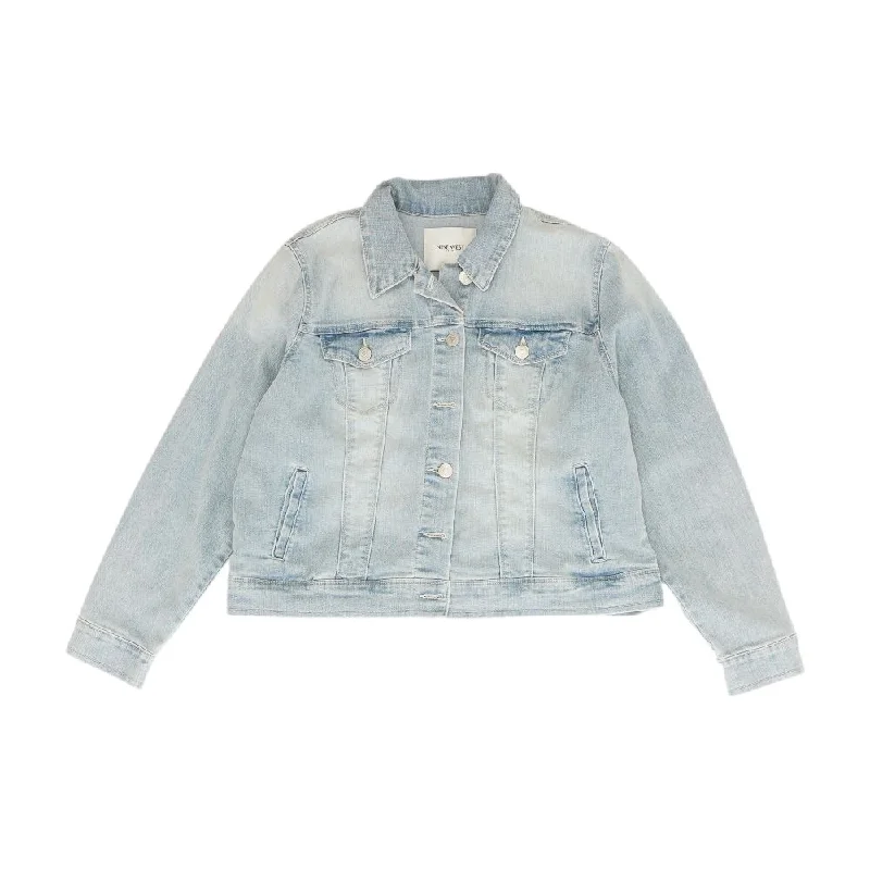 Blue Solid Denim Jacket