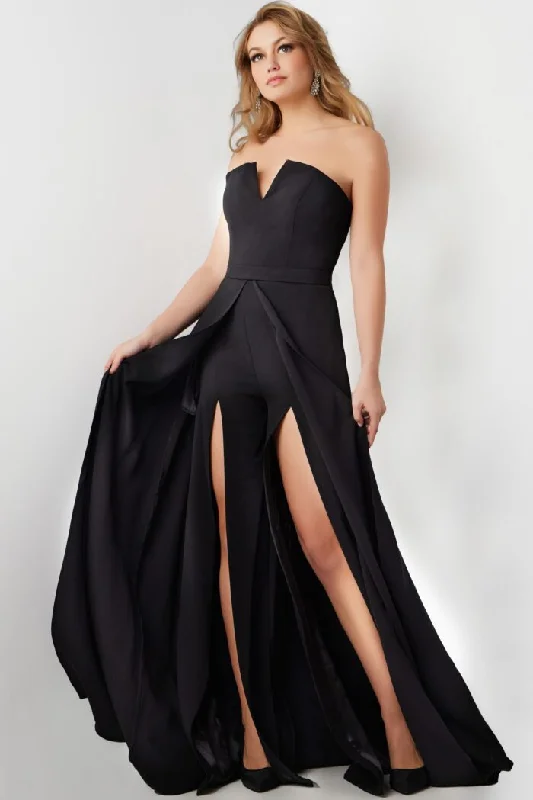 Jovani 23150 High Slit Long A Line Formal Jumpsuit