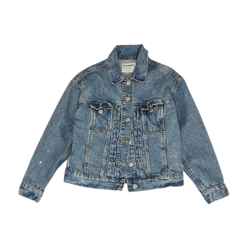 Blue Solid Denim Jacket