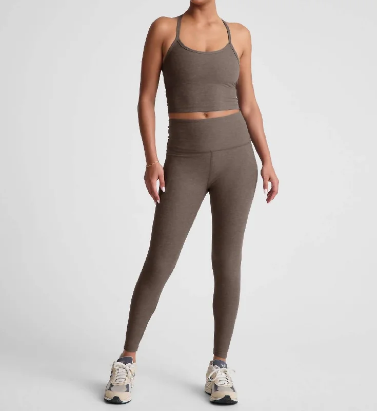 Spacedye Caught In The Midi Legging In Soft Umber Heather