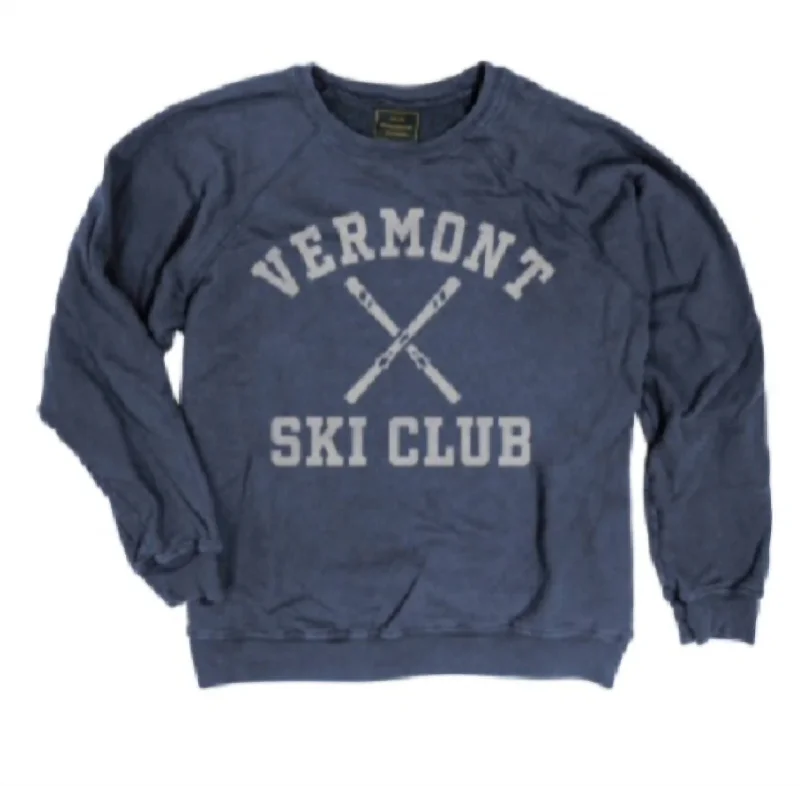 Vermont Ski Club Sweatshirt In Vintage Midnight Navy