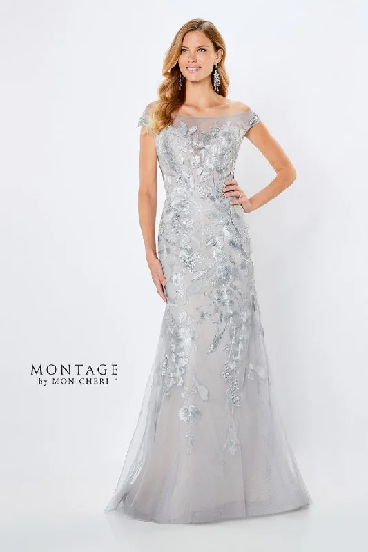 Montage 221968 Floral Long Beaded Evening Formal Dress