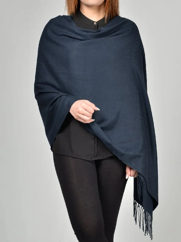 Woolen Shawl-Navy Blue