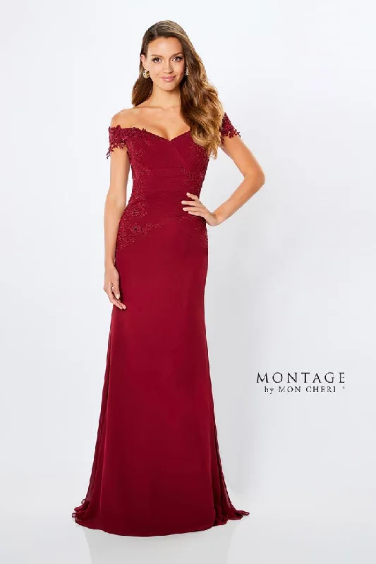 Montage 221964 Lace Applique Long Formal Dress