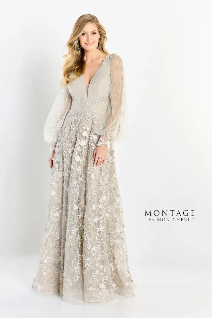 Montage M2201 A Line Gown Long Allover Lace Formal Dress