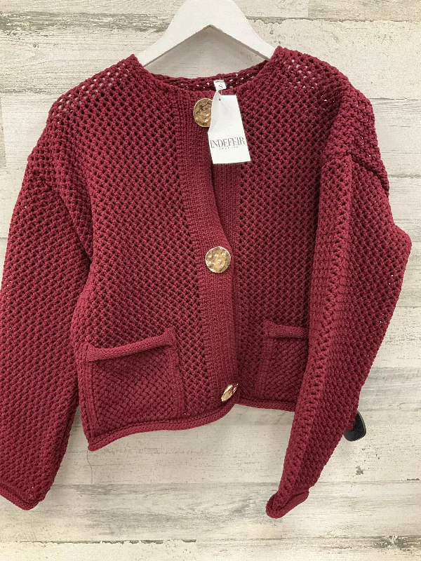 Cardigan By Clothes Mentor In Maroon, Size: S