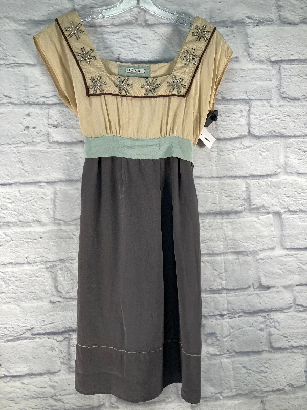 Cream & Grey Dress Designer Anthropologie, Size Xs