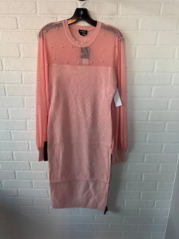 Dress Sweater By Bebe In Peach, Size: L