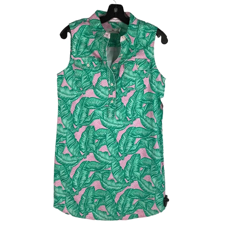 Green & Pink Dress Designer Vineyard Vines, Size 2