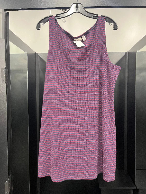 Striped Tunic Sleeveless Logo, Size 1x