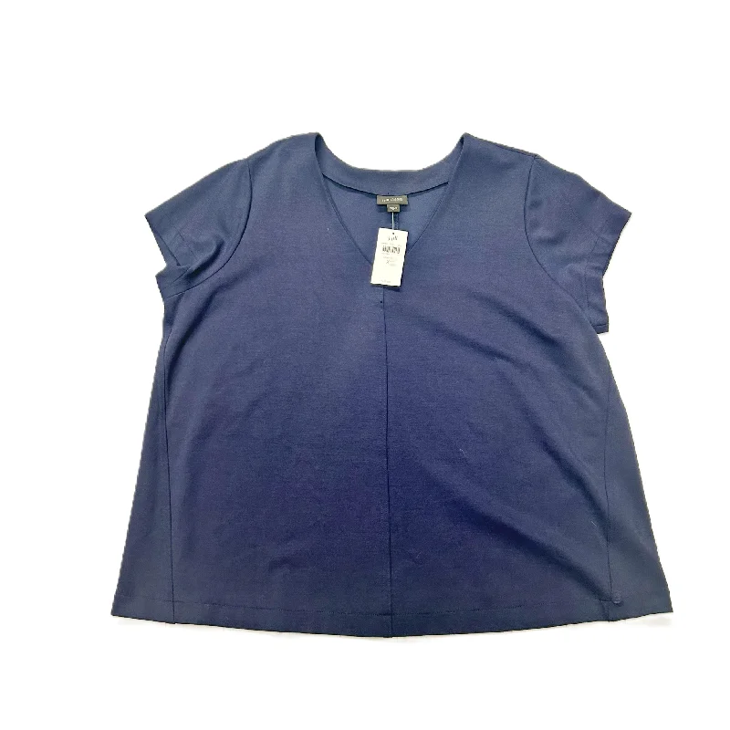 Navy Top Short Sleeve Basic By J. Jill, Size: Xl