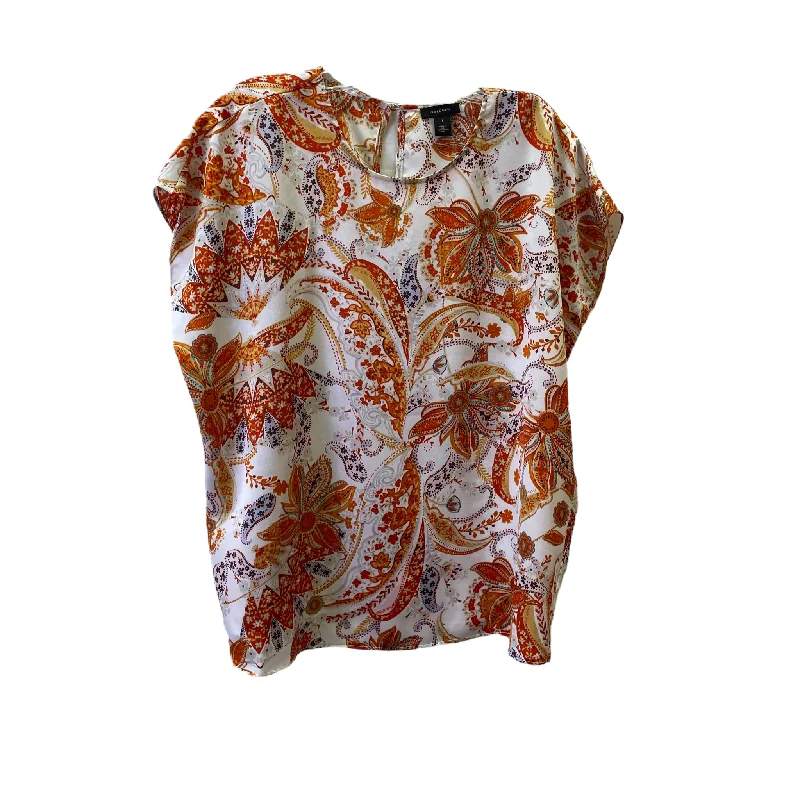 Orange Top Short Sleeve By Halogen, Size: M