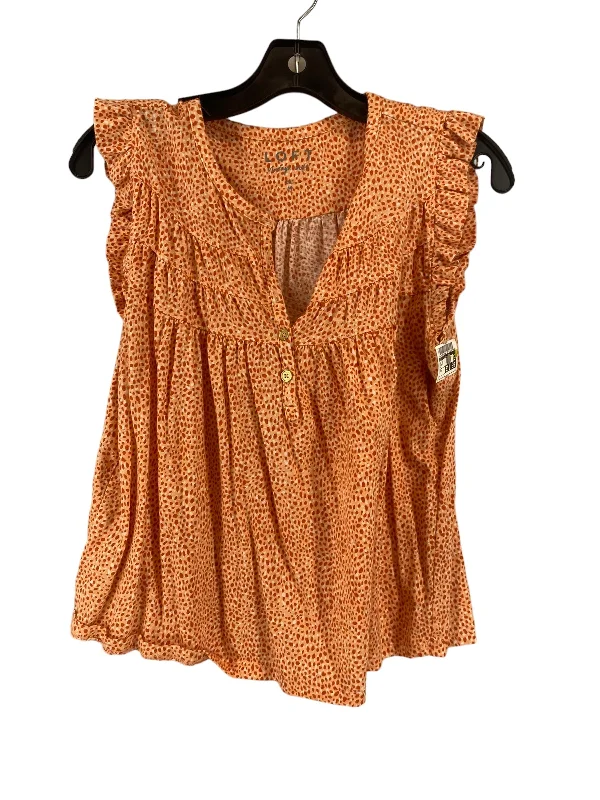 Orange Top Short Sleeve Loft, Size M