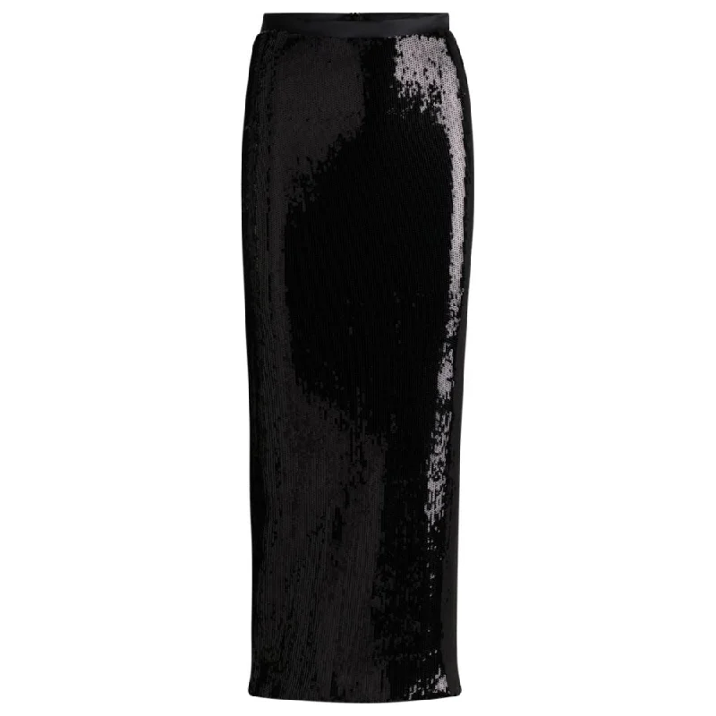 Relaxed-fit maxi skirt with sequin embellishments