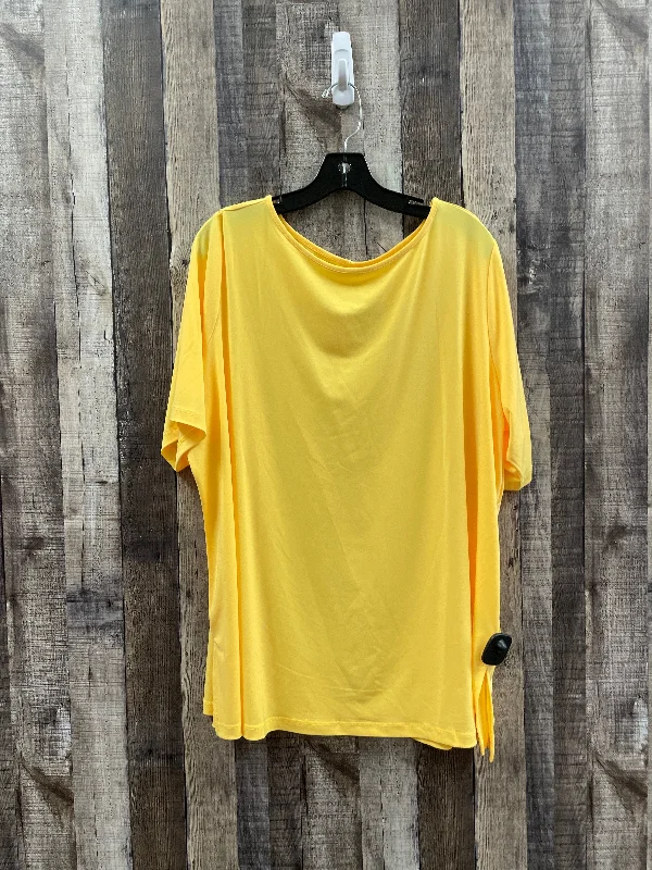 Yellow Top Short Sleeve Susan Graver, Size 2x