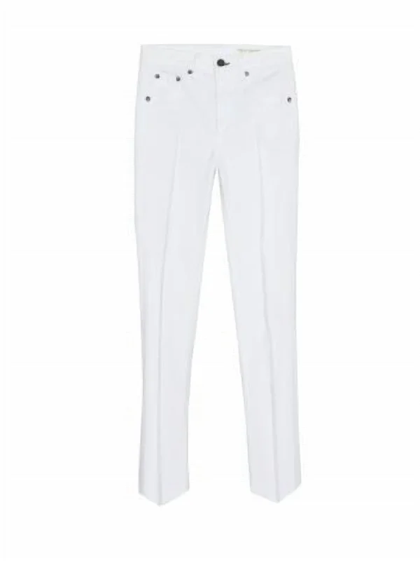 High Rise Ankle Skinny Jean In White Manson