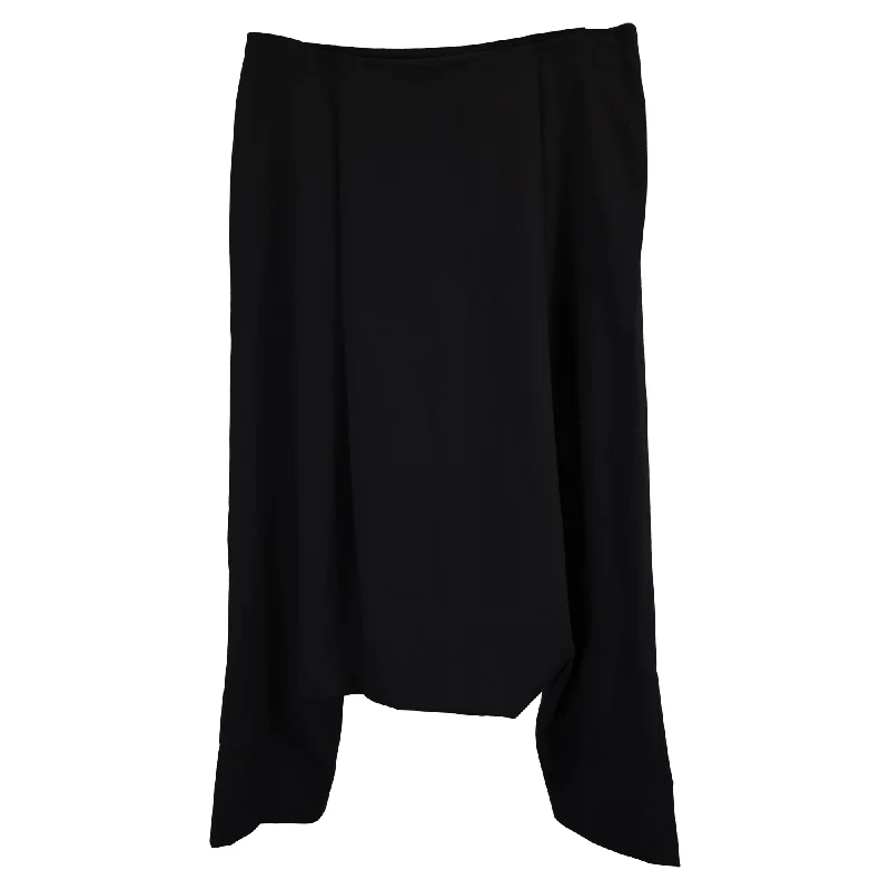 Lanvin Loose Wide Pants in Black Wool