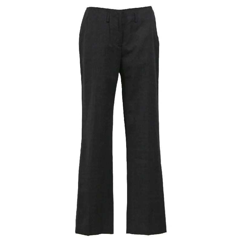 Prada Plaid Trousers in Dark Grey Wool