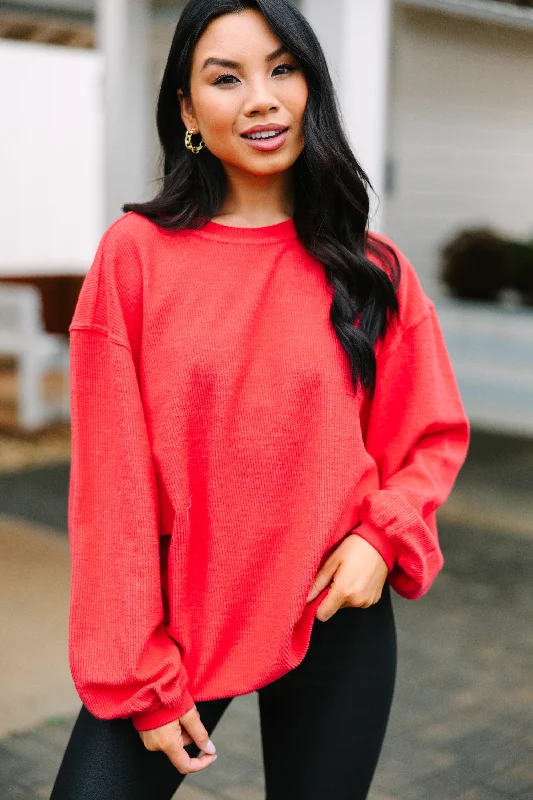 Get Together Red Corded Sweatshirt