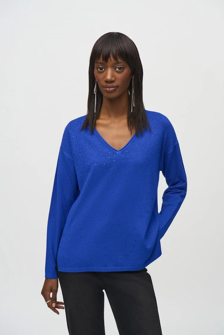 Joseph Ribkoff Sweater Knit V-Neck Pullover - 244923