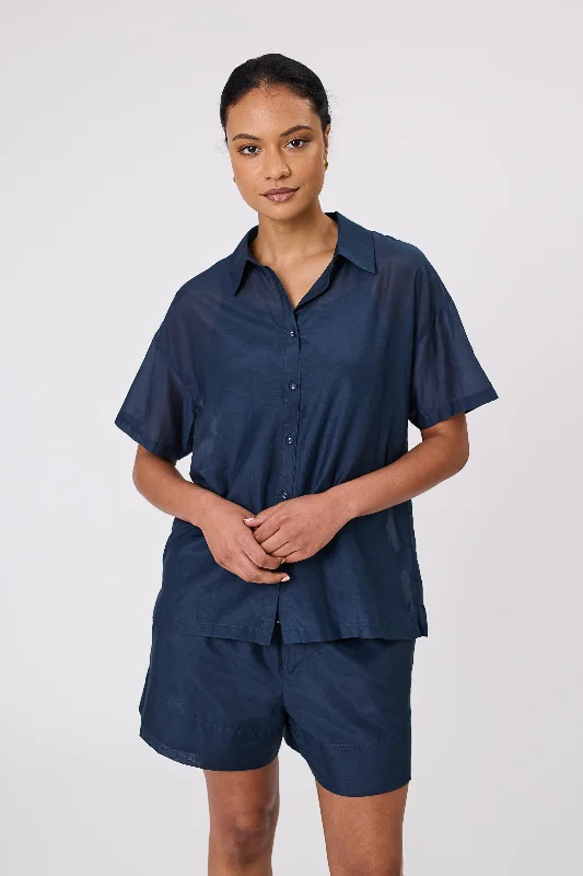 Marlow Rita Silk Blend Shirt - Ink