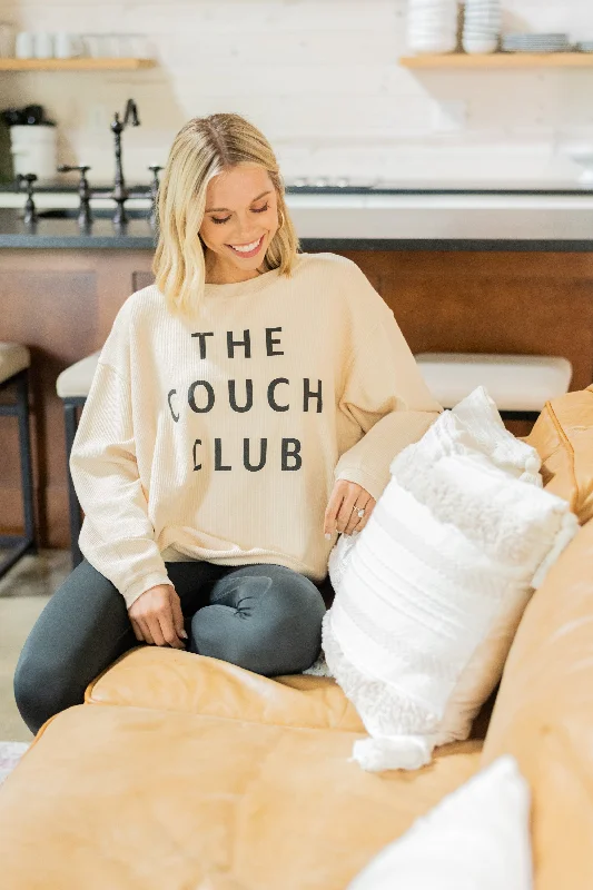 The Couch Club Natural White Graphic Corded Sweatshirt