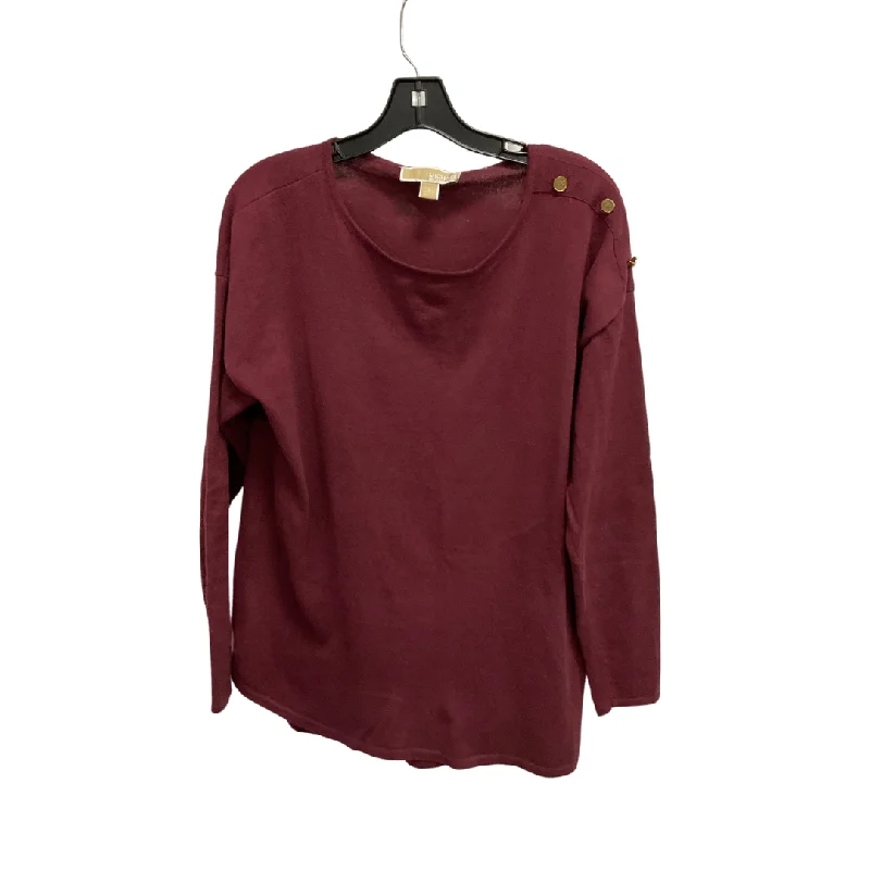 Top Long Sleeve Basic By Michael By Michael Kors In Maroon, Size: L